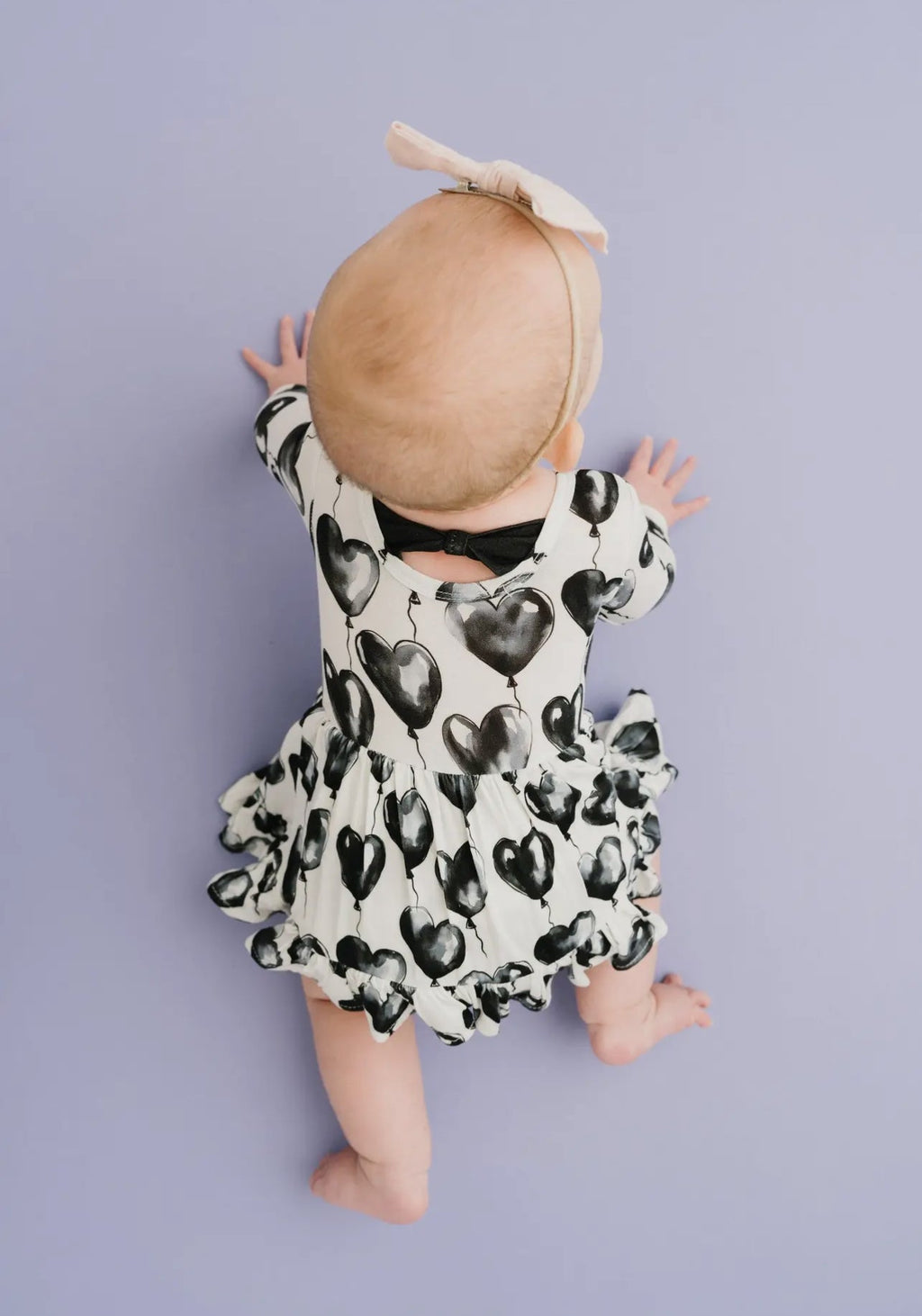 Black Hearts Balloons Bodysuit Dress